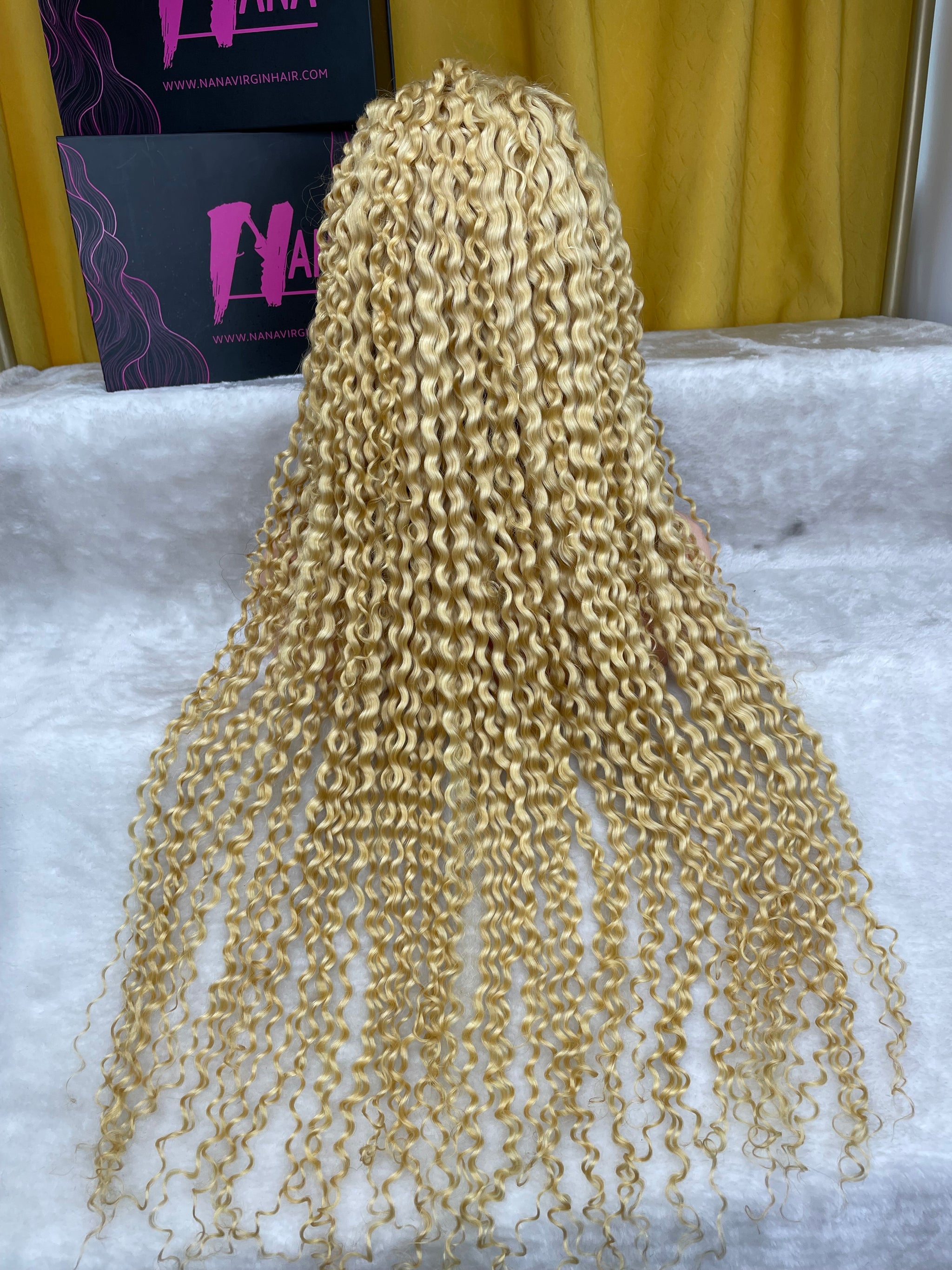 613 Blonde Hair Curly HD Frontal Closure Wig