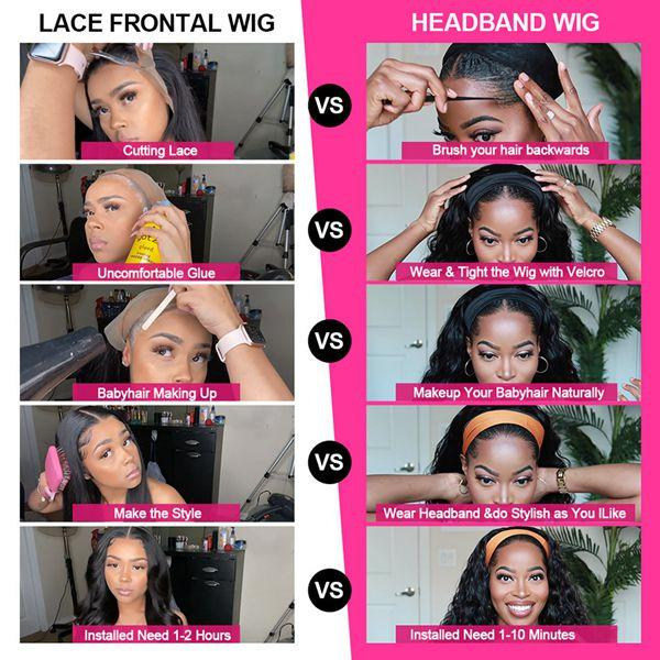 Virgin Hair Water Wave Wear And Go Headband Wigs No-Lace&No-Glue Natural Wave Wig