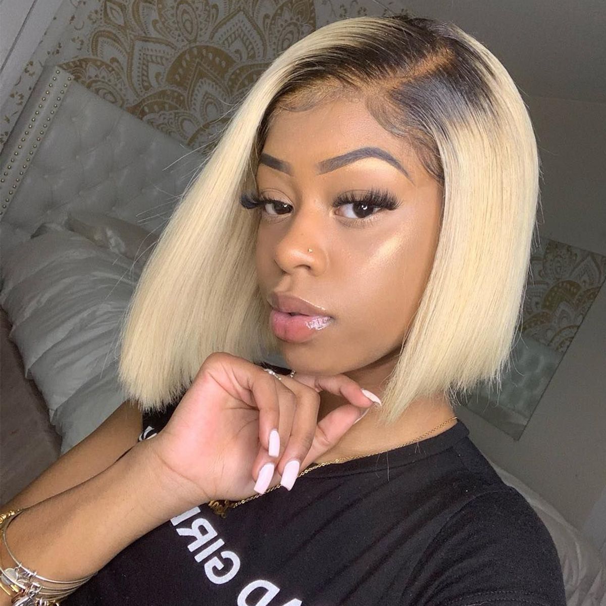 blonde short bob wig