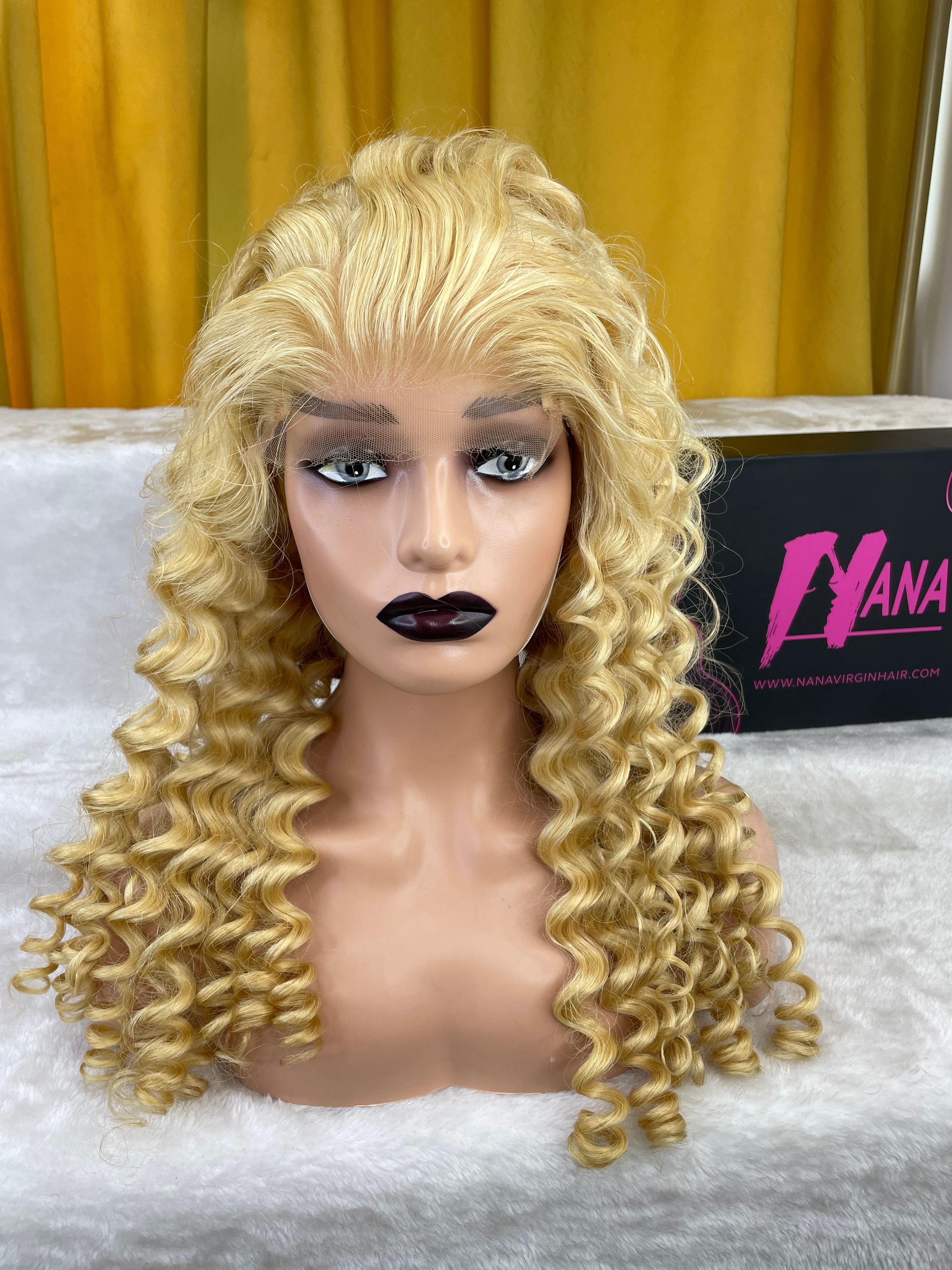 613 Blonde Loose Deep Wave Wig Lace Frontal Wig Closure Wig Pre-Plucked