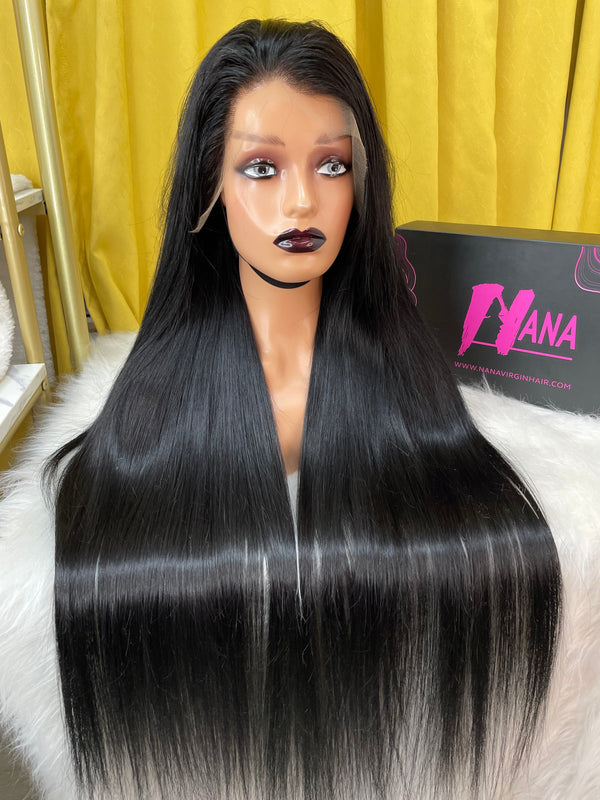 Raw Hair Jet Black Straight 13x6 13x4 HD Lace Frontal Wigs