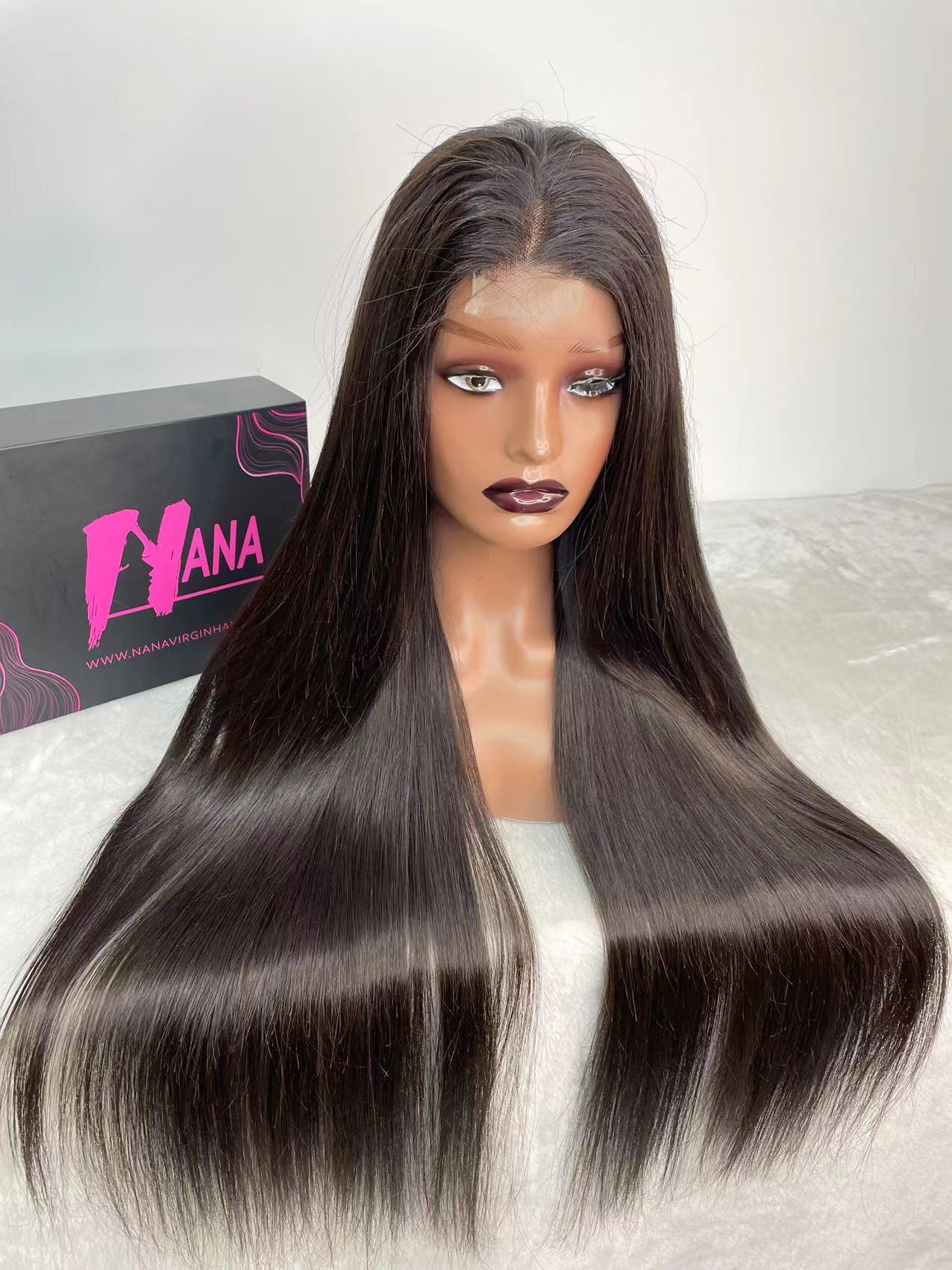 Raw Hair Straight Wig 2x6 HD Closure Wigs Film Lace Wigs Deep Part