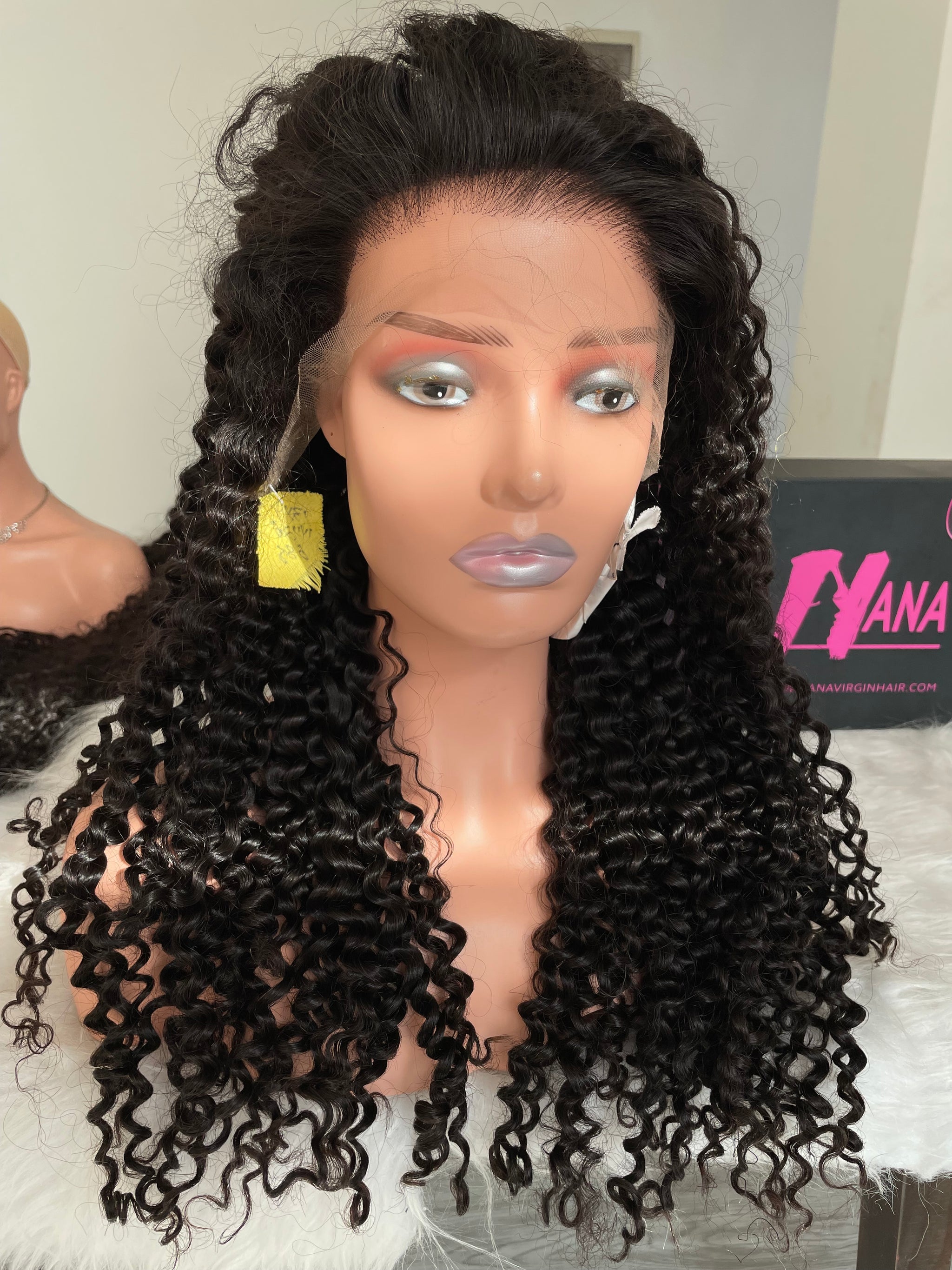 Double Drawn Lace Wig 5x5 13x4 HD & Transparent Curly Wig Virgin Hair Natural Black