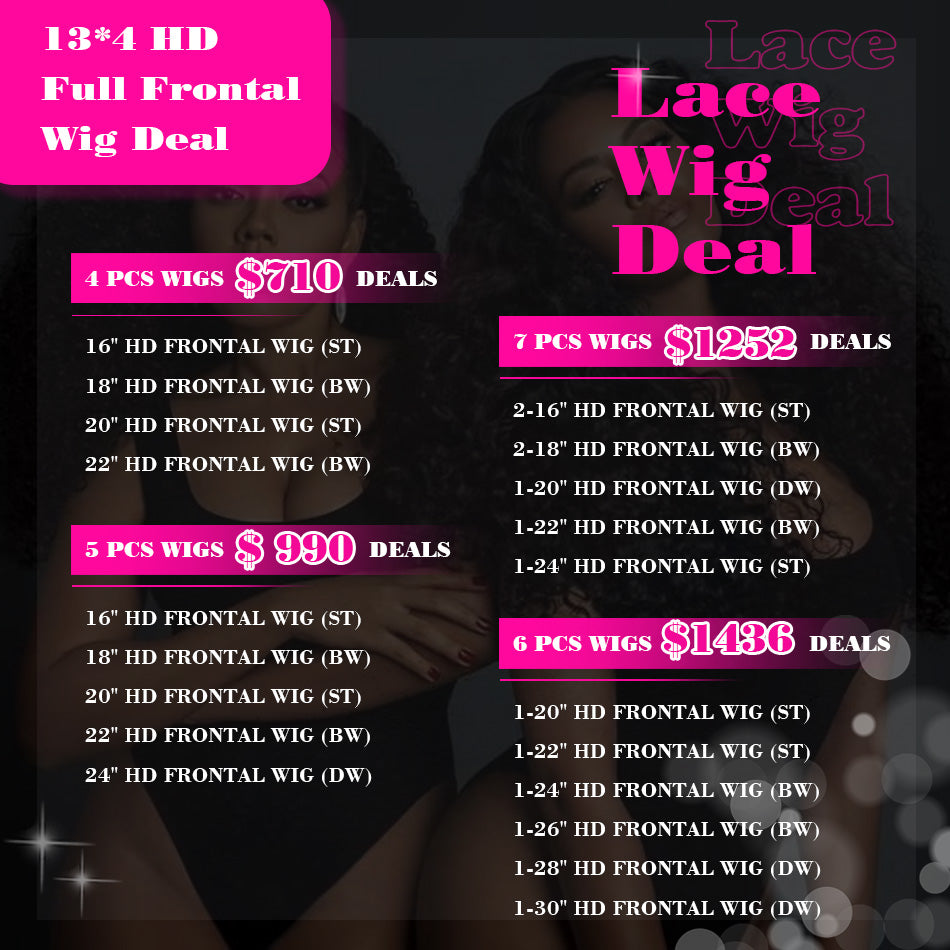 Luxury virgin hair  Full 13×4 13×6 HD Lace Frontal Wig Wholesale Package Deals