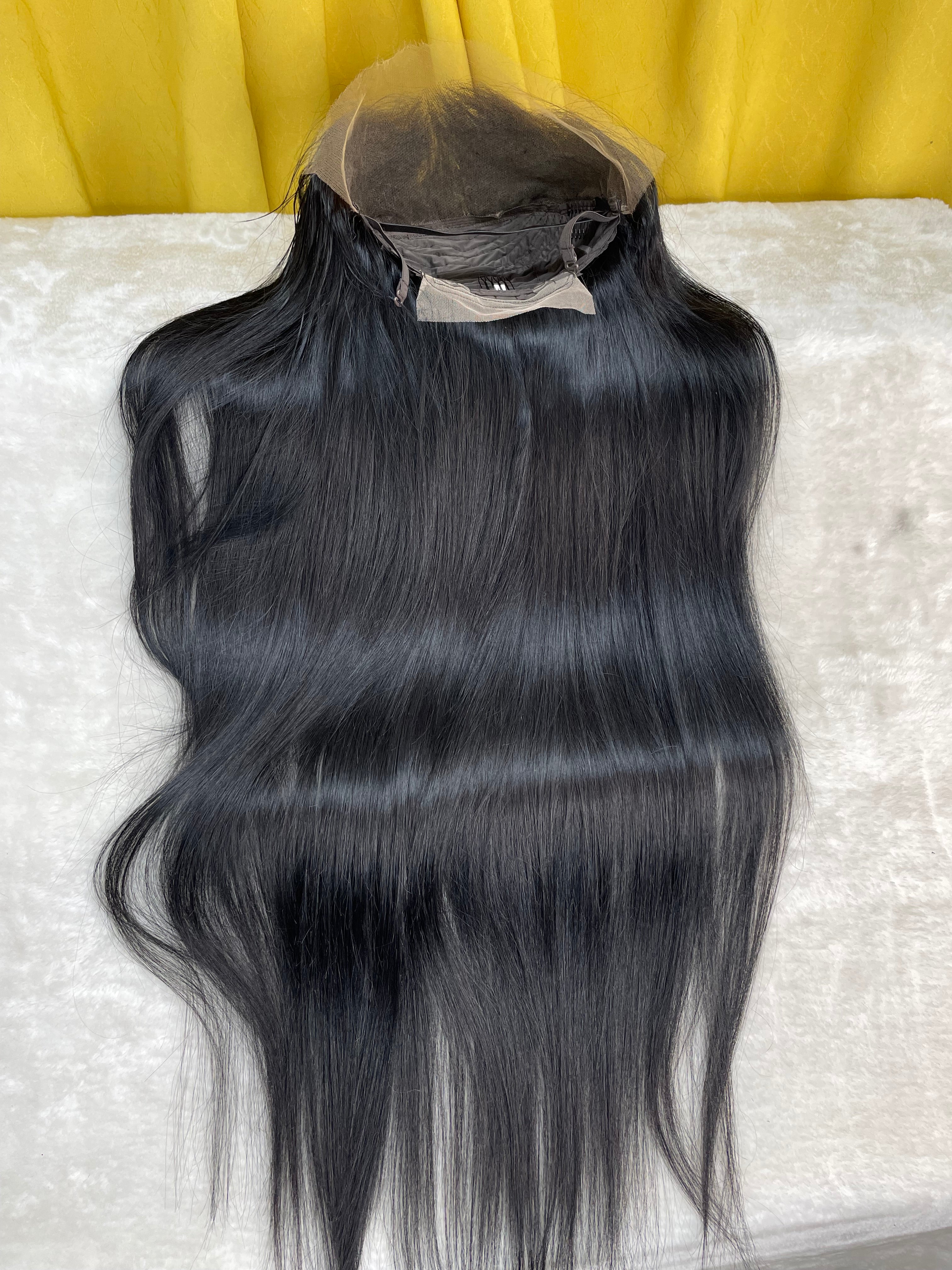 Raw Hair Jet Black Straight 13x6 13x4 HD Lace Frontal Wigs