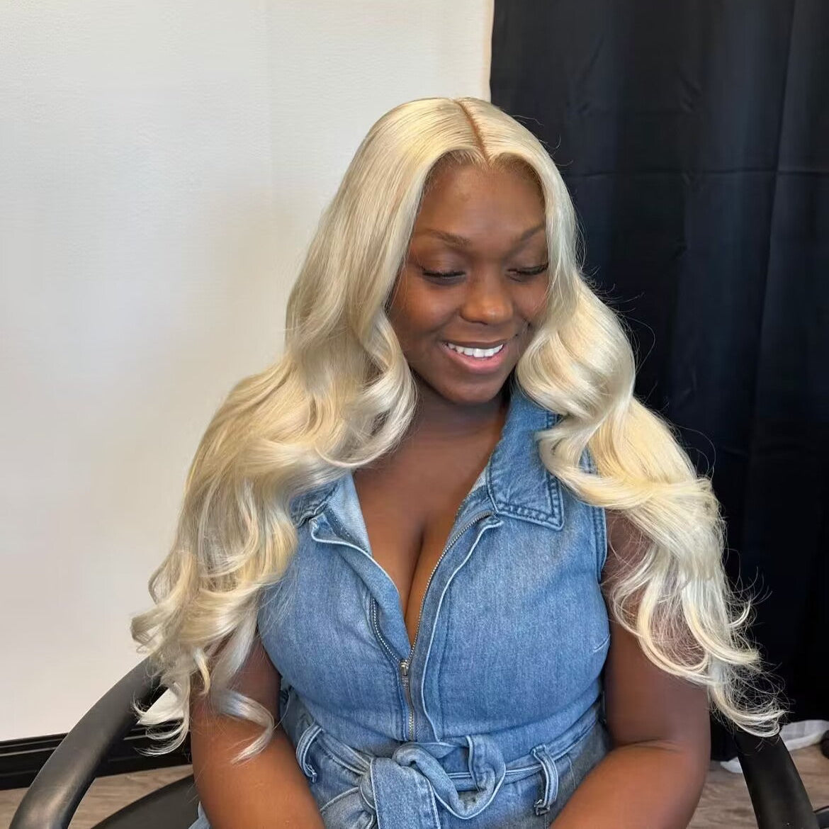 Virgin Hair Blonde Body Wave  613 Transparent Frontal/Closure Wig