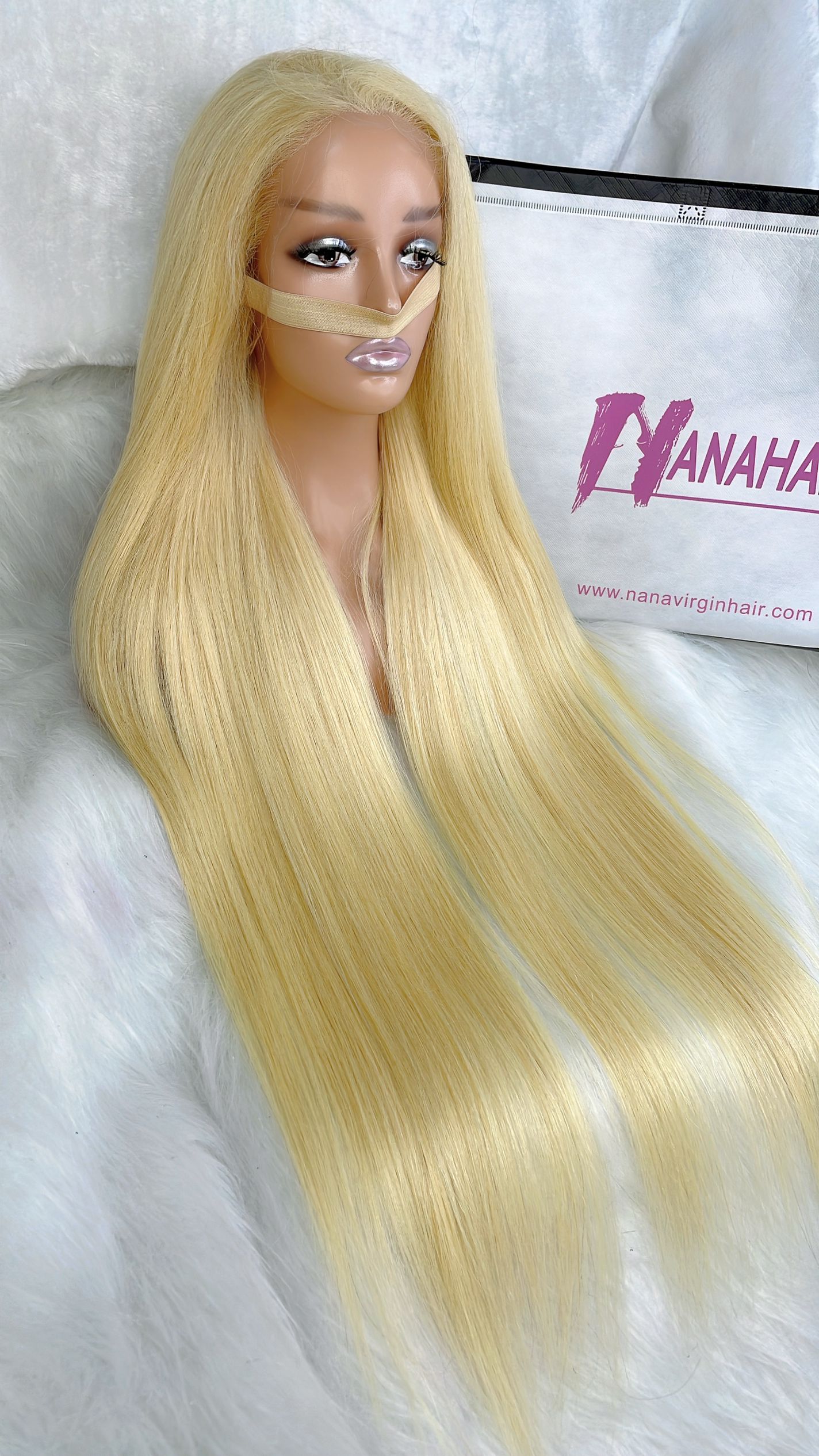 Raw Hair & Virgin Hair Straight 613 Blonde 2x6 HD Closure Wig