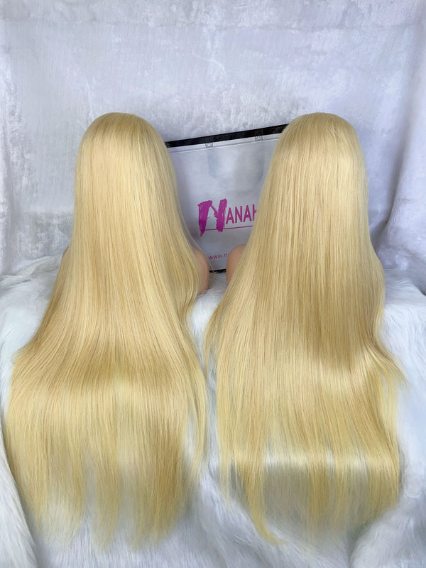 Raw Hair & Virgin Hair Straight 613 Blonde 2x6 HD Closure Wig
