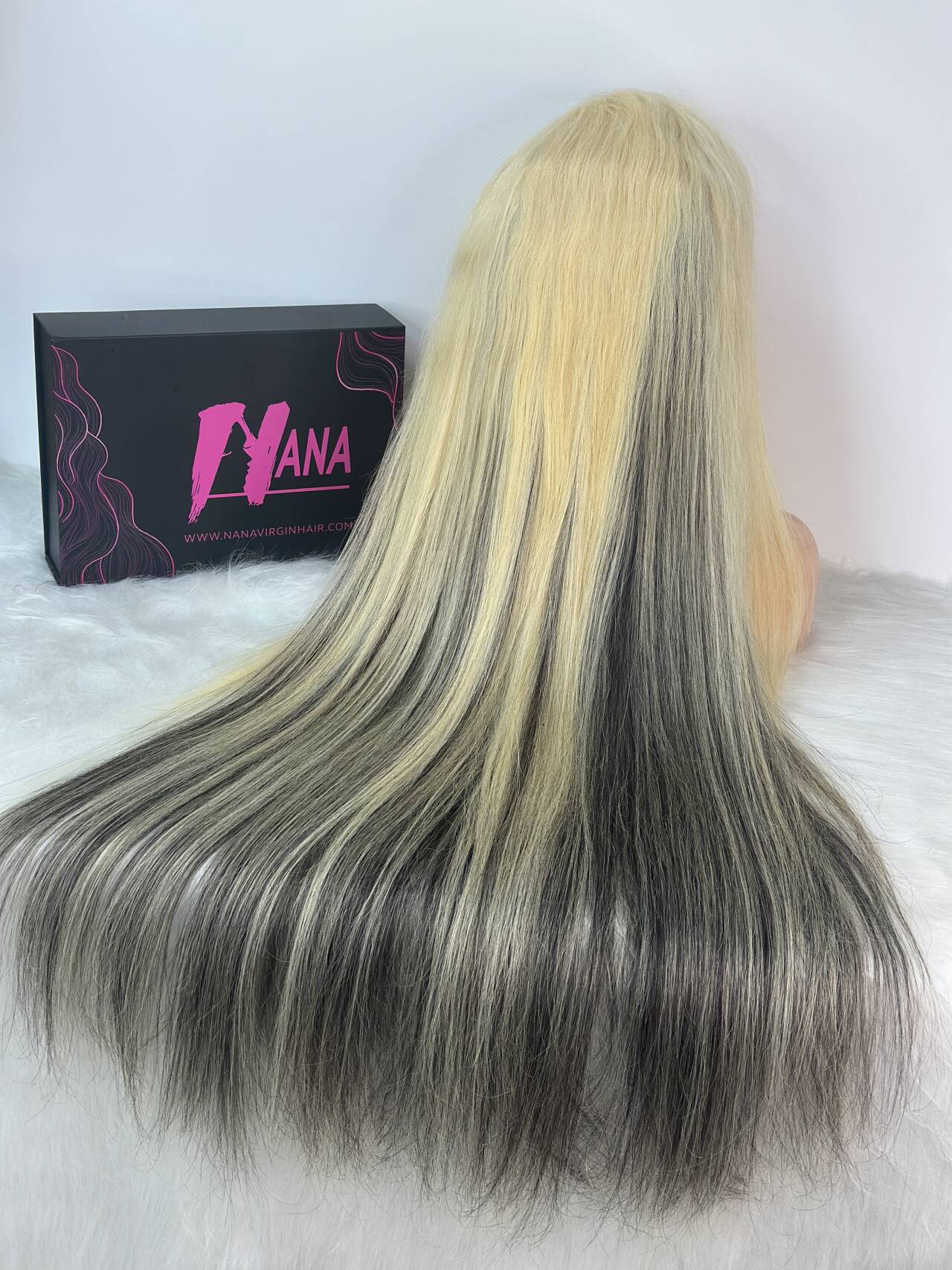 Raw Hair Straight 613 Blonde Mix 1B Natural Black Highlight HD Lace Frontal & Closure Wig