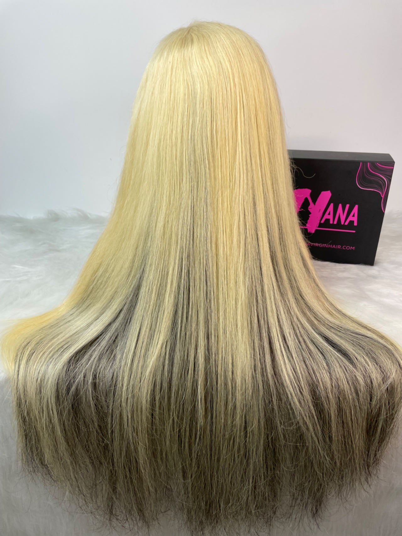 Raw Hair Straight 613 Blonde Mix 1B Natural Black Highlight HD Lace Frontal & Closure Wig