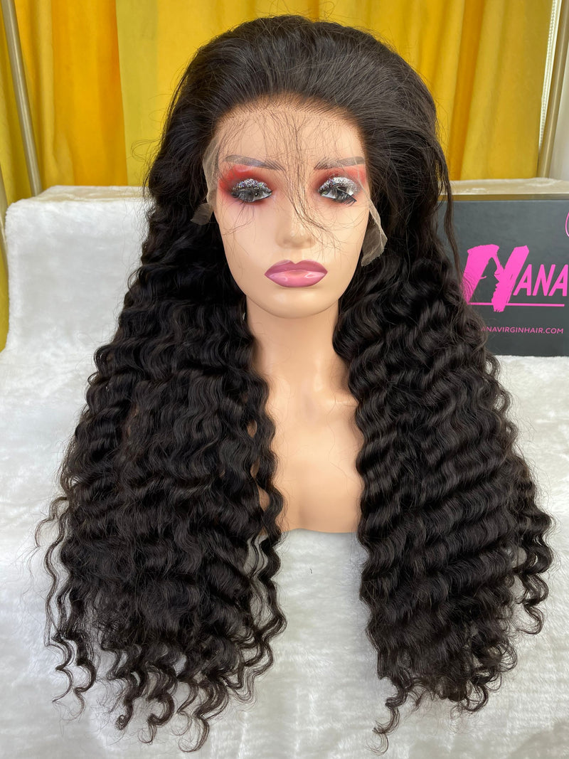 Virgin Hair Loose Deep Wave Wig 2x6 4x4 5x5 6x6 7x7 HD Closure Wig [Glueless Wig|Bleached Knots]