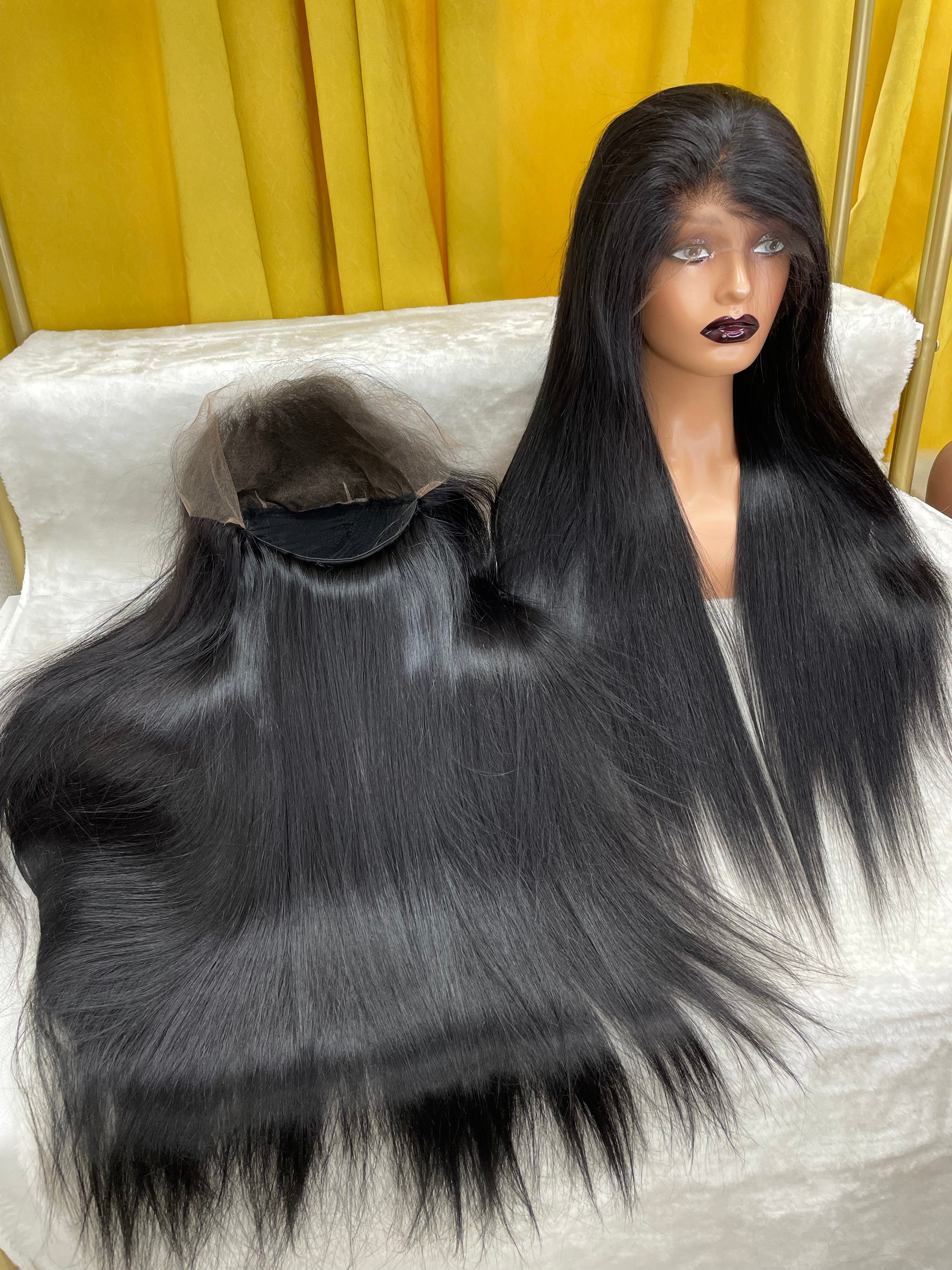 Raw Hair Jet Black Straight 13x6 13x4 HD Lace Frontal Wigs