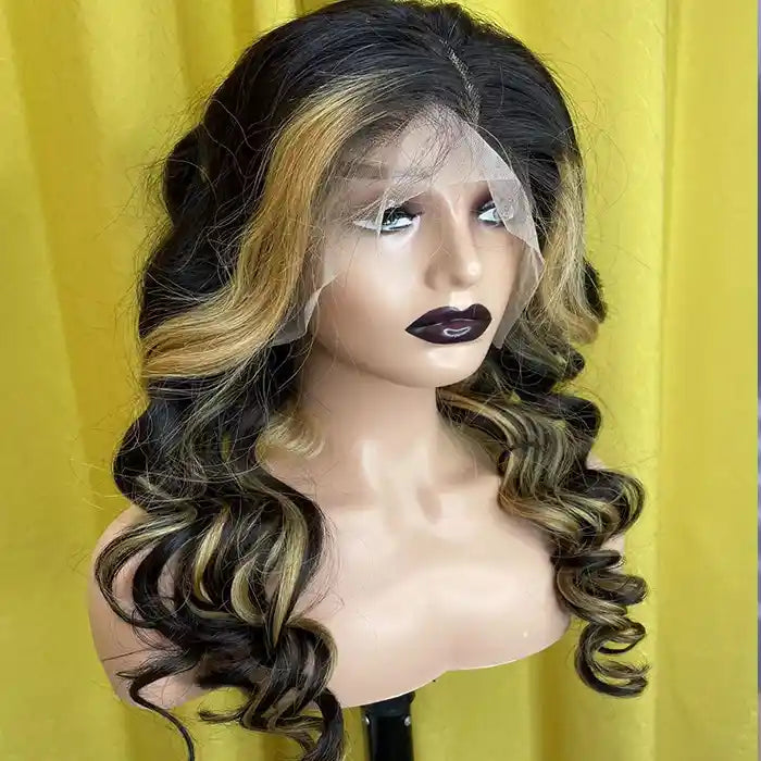 Blonde Skunk Stripe Wig