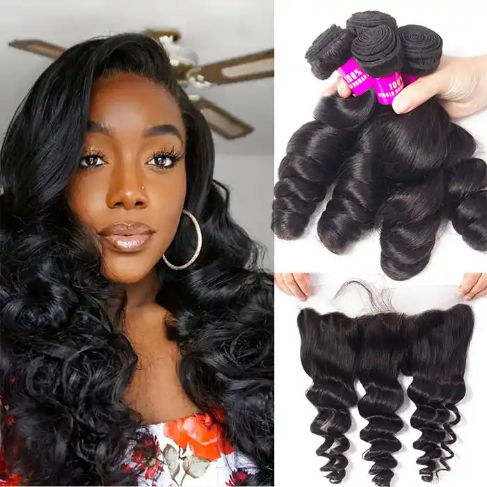 HD Lace Frontal Loose Wave Bundles