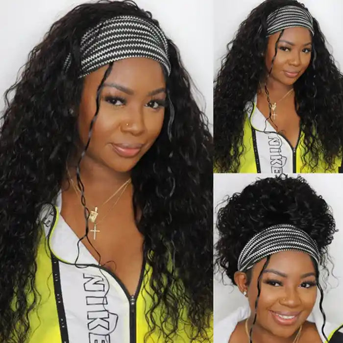 Headband Wig Natural Human Hair Wig