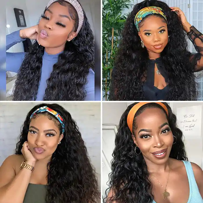 Headband Wig Natural Human Hair Wig