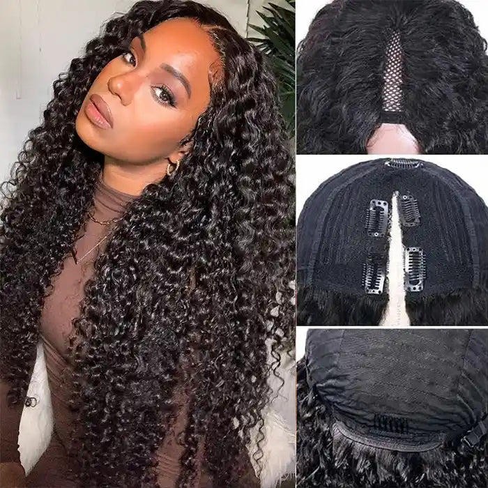 Kinky Curly V Part Wig