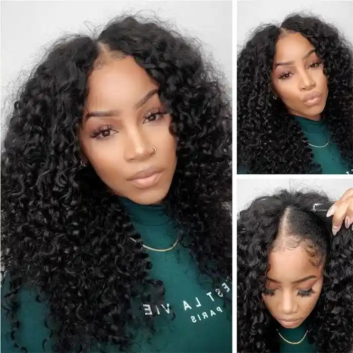 Kinky Curly V Part Wig