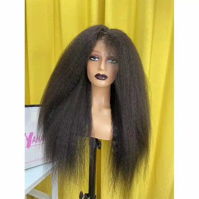 Kinky Straight Hair Raw Human Hair Wigs