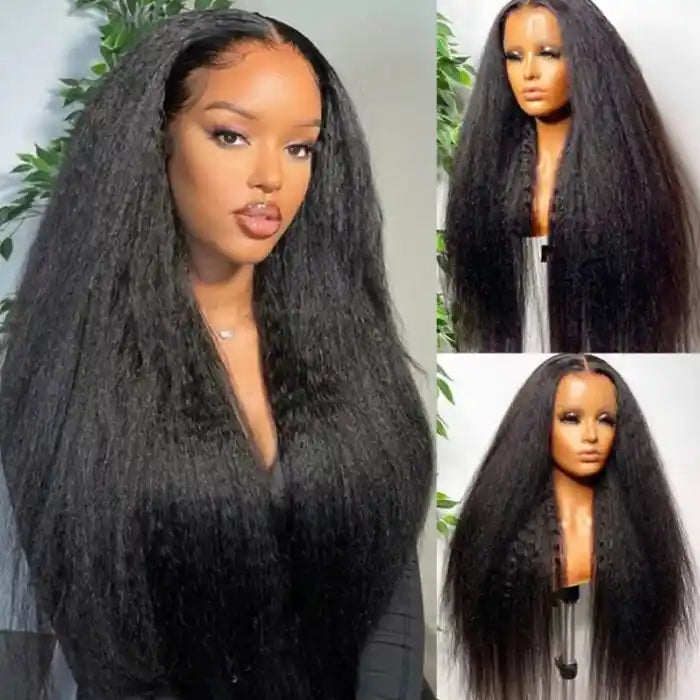 Kinky Straight Hair Raw Human Hair Wigs