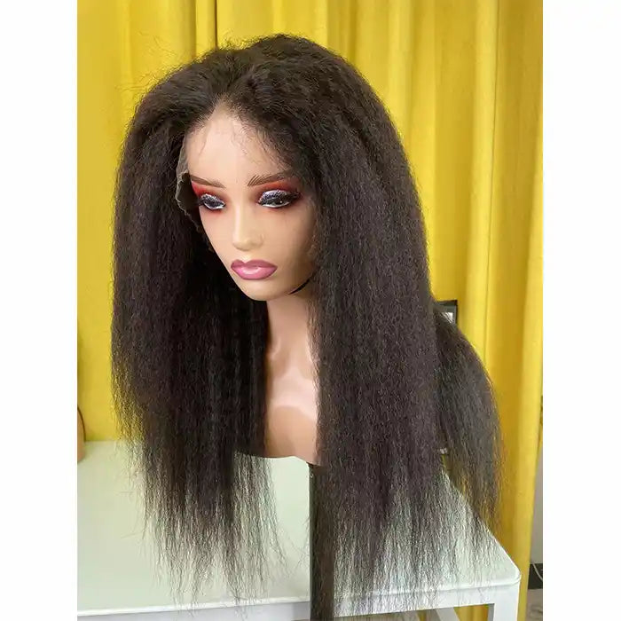 Kinky Straight Hair Raw Human Hair Wigs