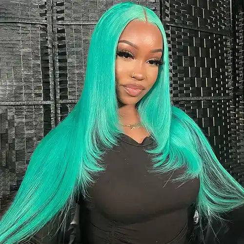 Lace Frontal Closure Wigs Green