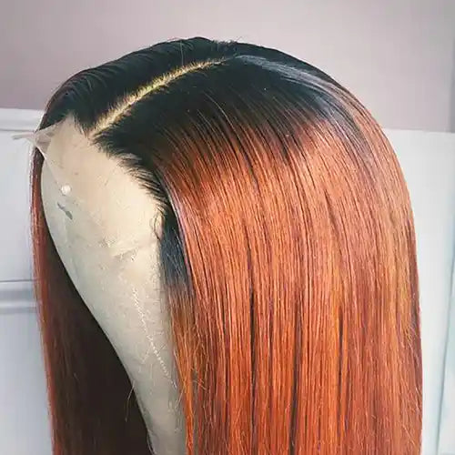 Lace Frontal Wig Straight Human Hair Ginger