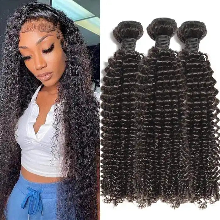 Mongolian Hair Weave Curly Bundle Virgin human Hair Double Weft