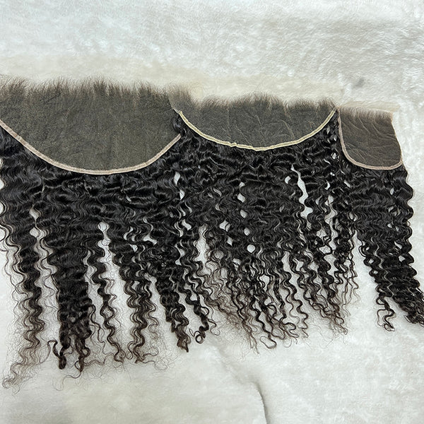 Raw Hair Burmese curly 5x5 HD lace and frontal natural color 13x4/13x6