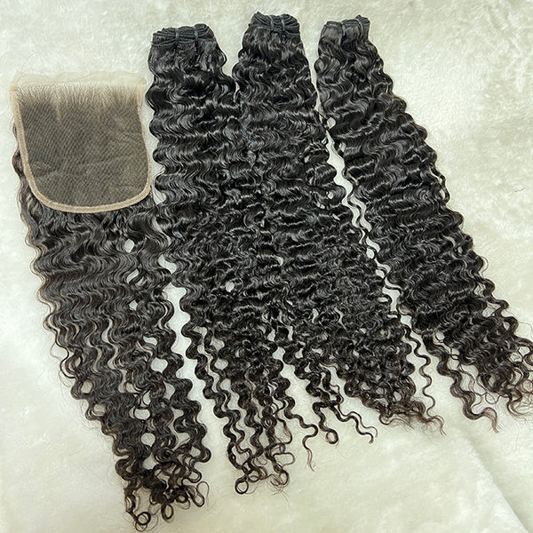 Raw hair Burmese Curly bundle with HD frontal 13x4 13x6 and 5x5 hd lace bundle deals