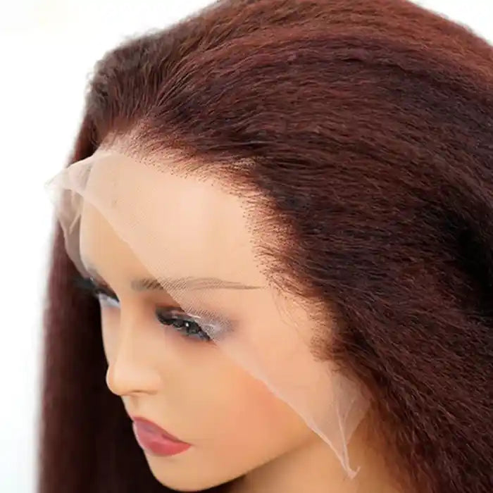 Reddish Brown Kinky Straight Wig 