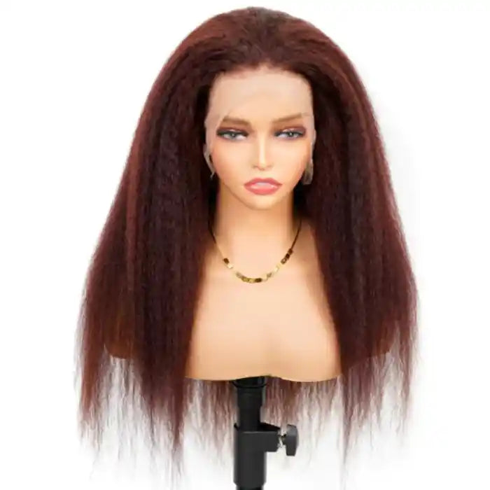 Reddish Brown Kinky Straight Wig 