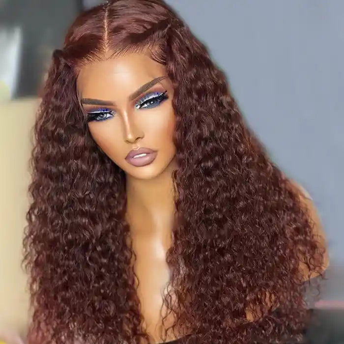 Reddish Brown Water Wave Wig