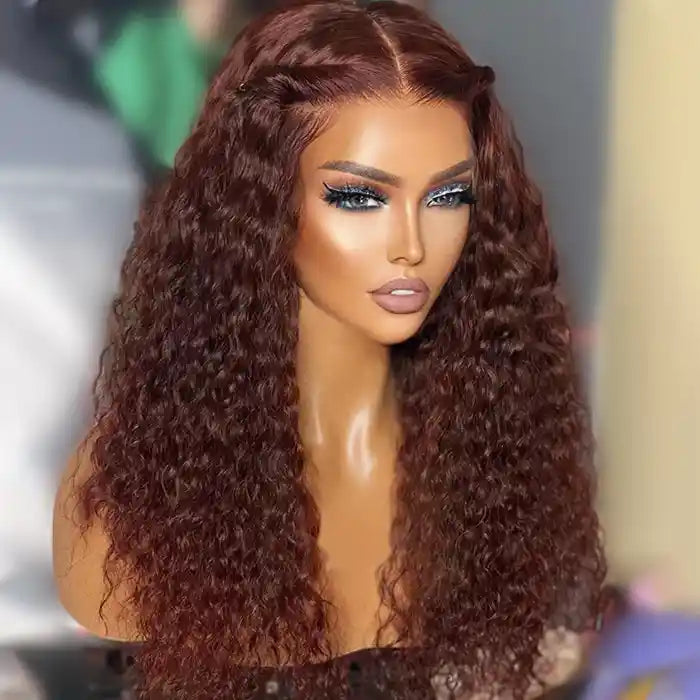 Reddish Brown Water Wave Wig