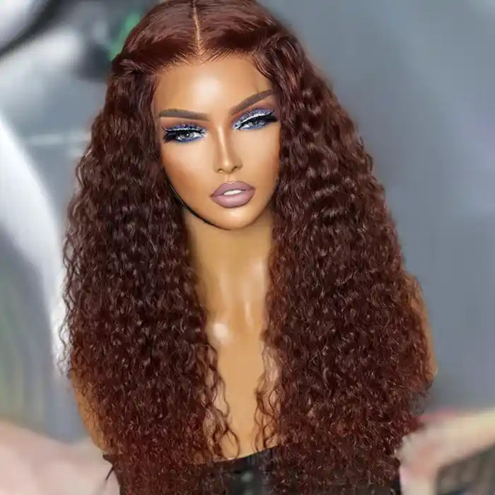 Reddish Brown Water Wave Wig