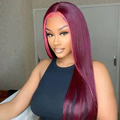 Straight Hair Wig Burgundy