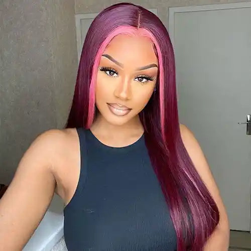 Straight Hair Wig Burgundy