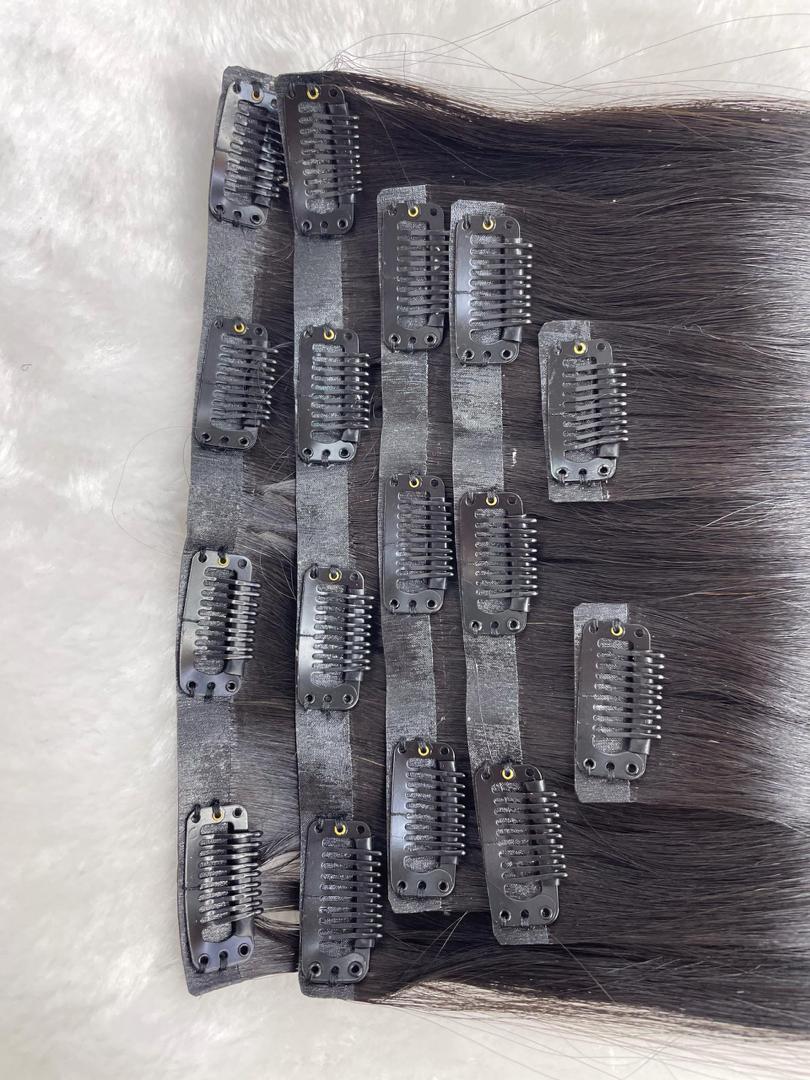 Wholesale Premium Top quality seamless clip in hair extensions  from one donor hair