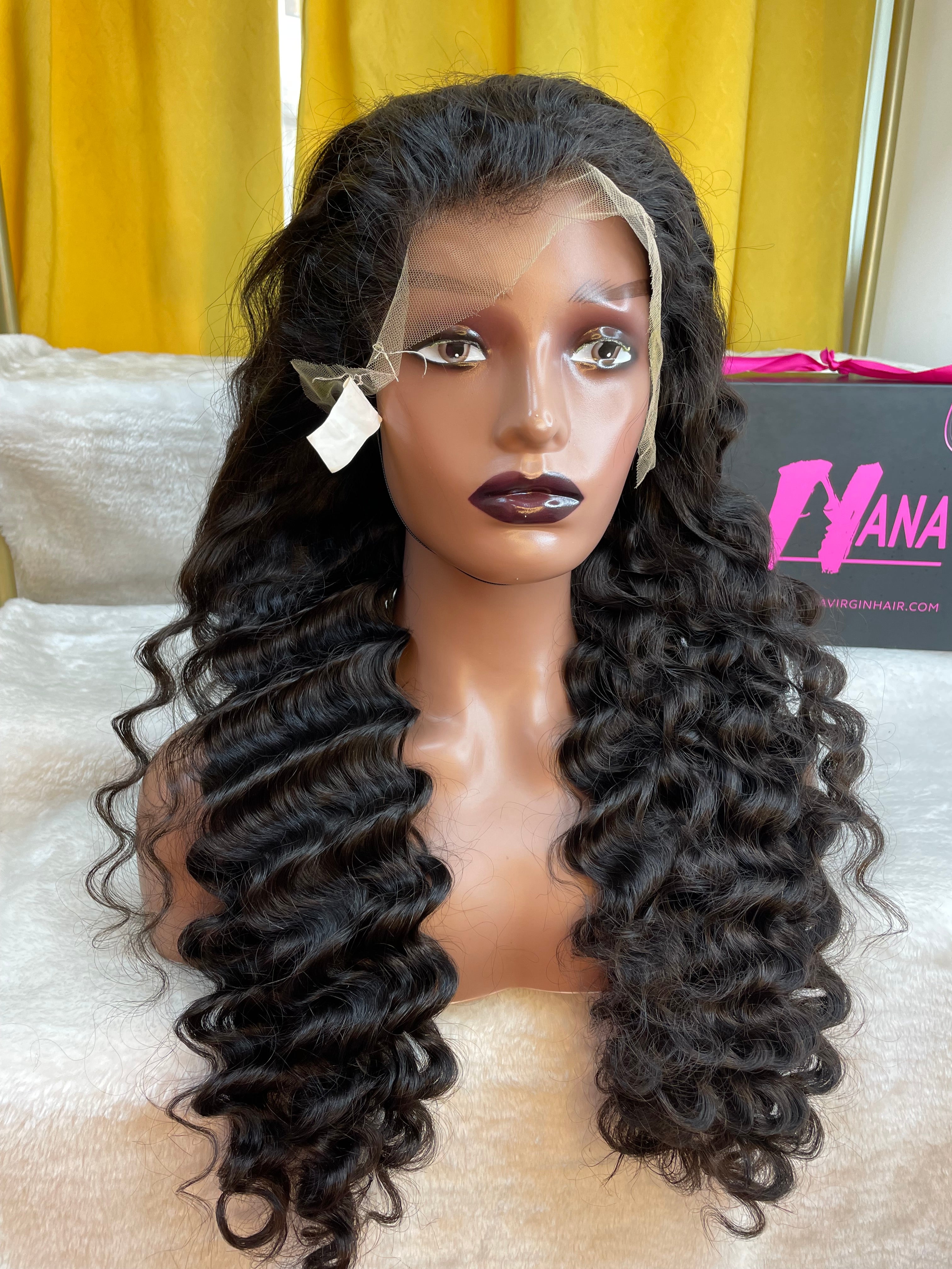 Virgin Hair Loose Deep Wave Wig 2x6 4x4 5x5 6x6 7x7 HD Closure Wig [Glueless Wig|Bleached Knots]