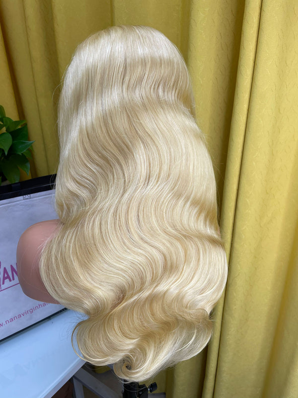 Raw Hair & Virgin Hair Body Wave 613 Blonde 2x6 HD Closure Wig