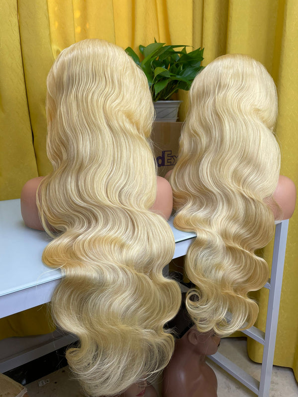 Raw Hair & Virgin Hair Body Wave 613 Blonde 2x6 HD Closure Wig