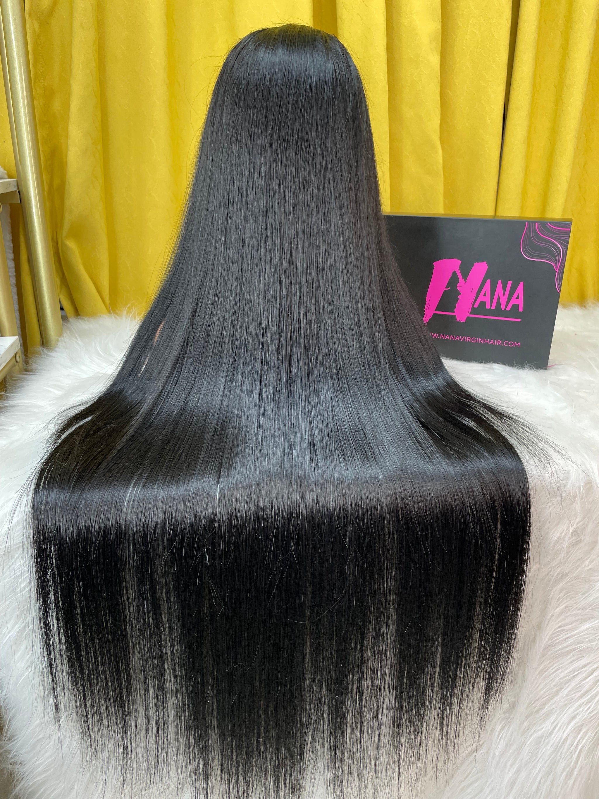 Raw Hair Jet Black Straight 4x4 5x5 6x6 7x7 Lace Closure Wigs