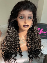 Double Drawn Lace Wig 5x5 13x4 HD & Transparent Curly Wig Virgin Hair Natural Black