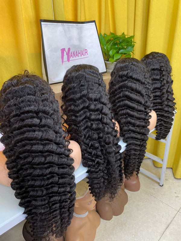 Raw Hair Deep Wave Wigs 13x4 13x6 Frontal Wig Pineapple Wave HD Frontal Wig