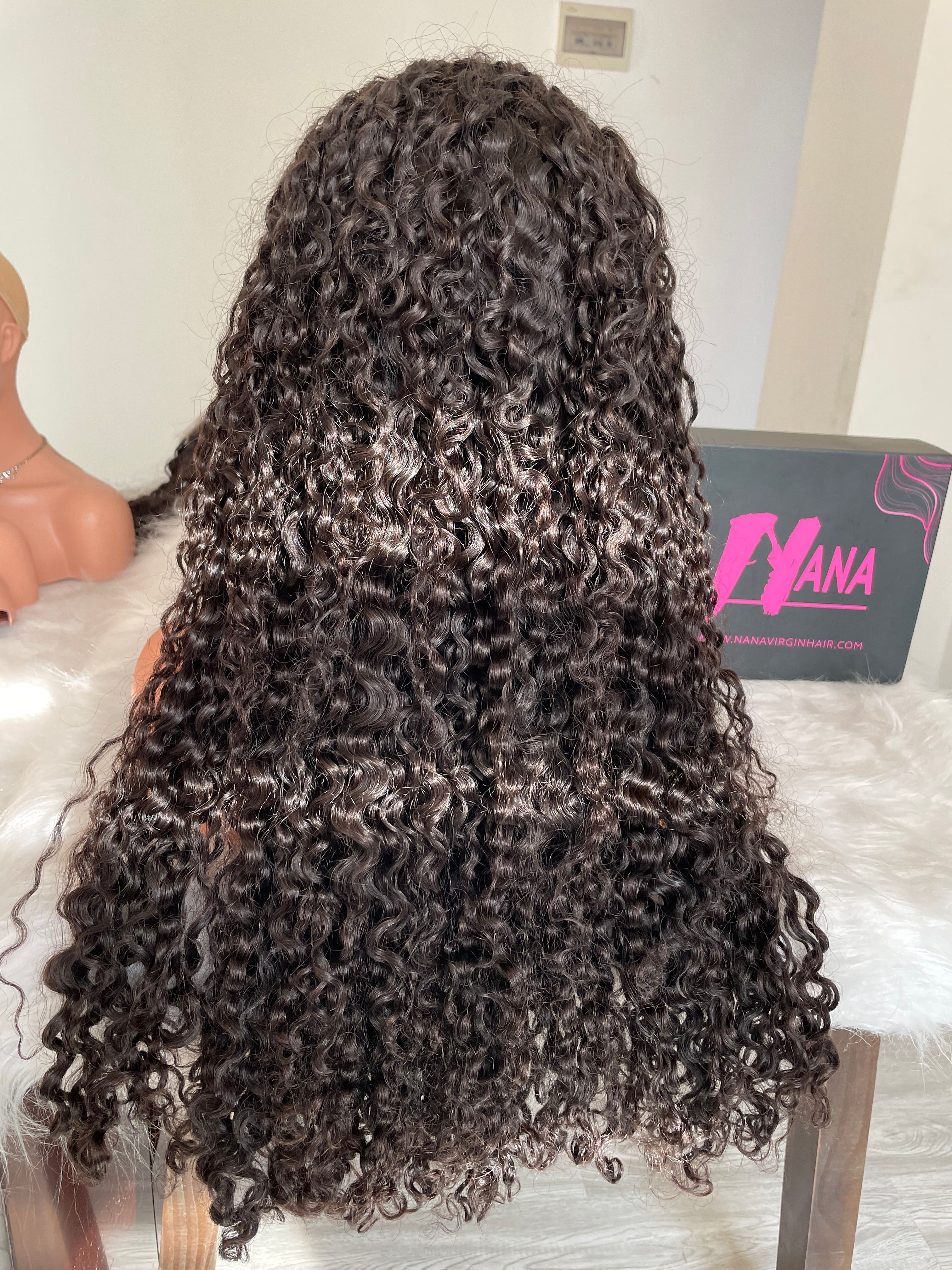 Double Drawn Lace Wig 5x5 13x4 HD & Transparent Curly Wig Virgin Hair Natural Black