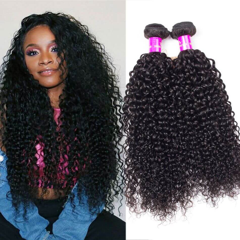 wholesale virgin hair bundle deals curly 3 or 4 Bundles with HD Transparent Closure