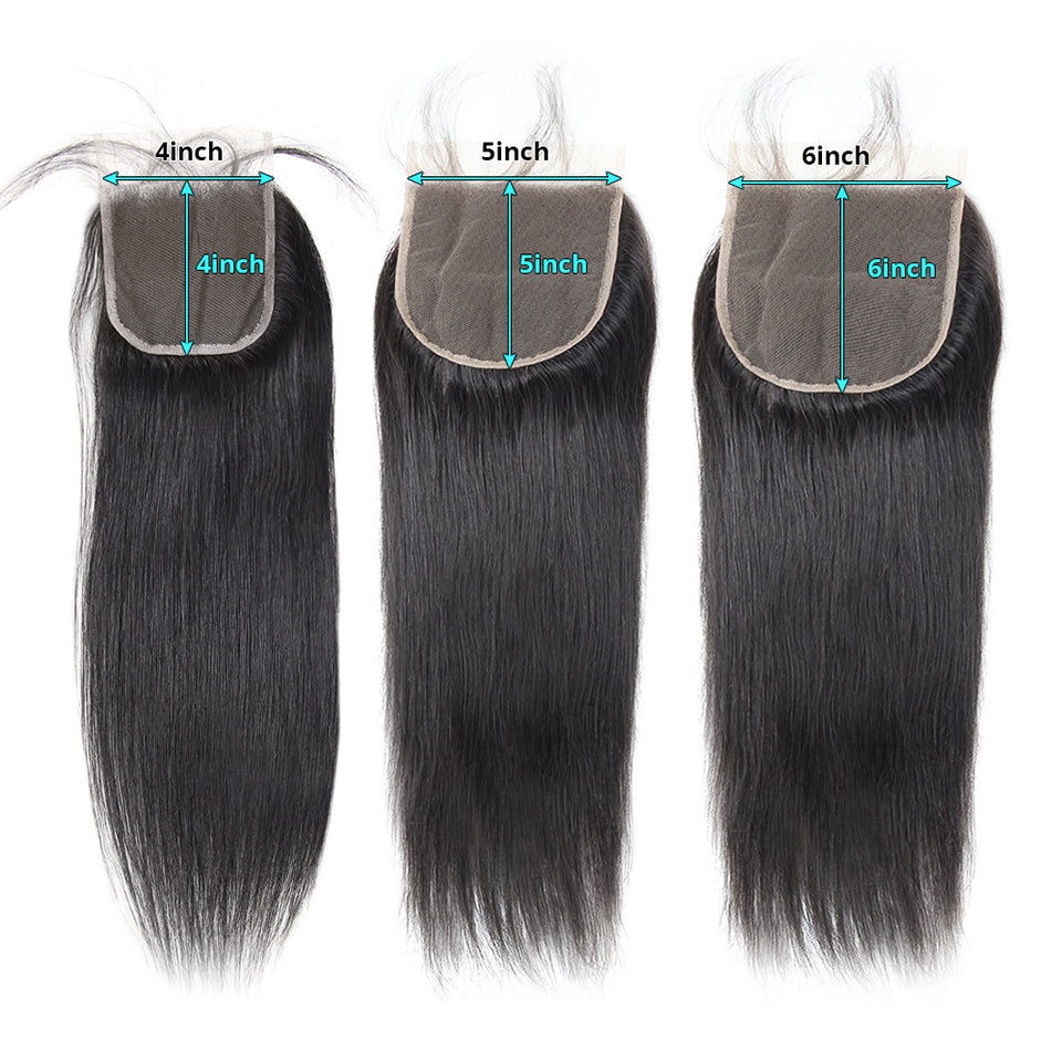 Virgin human hair Straight Lace closure hd lace transparent lace closure 4x4/5x5/6x6/7x7