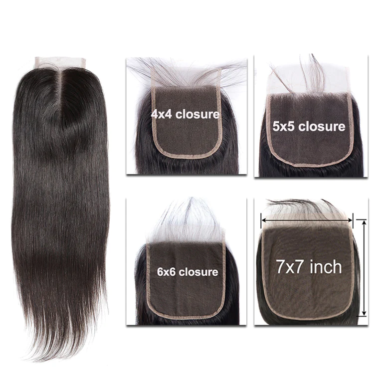 Virgin human hair Straight Lace closure hd lace transparent lace closure 4x4/5x5/6x6/7x7