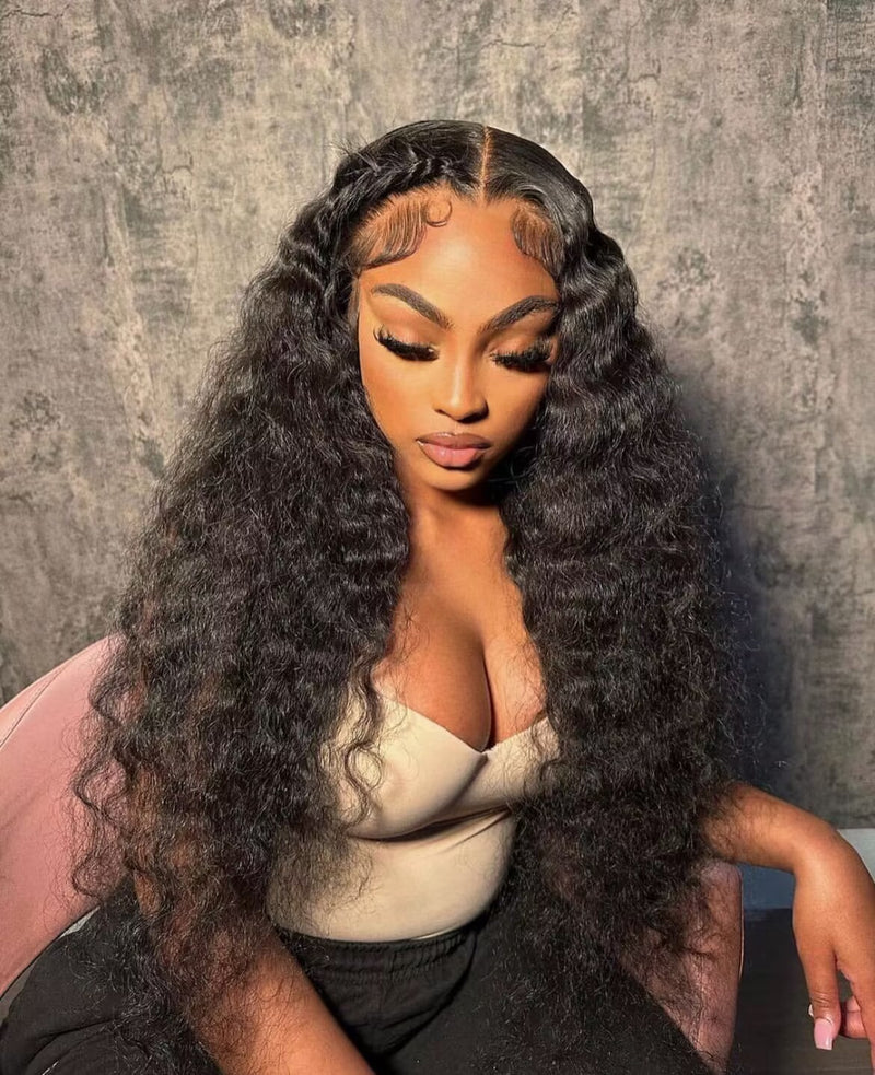 Virgin Hair Loose Deep Wave Wig 2x6 4x4 5x5 6x6 7x7 HD Closure Wig [Glueless Wig|Bleached Knots]