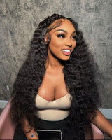 Virgin Hair Loose Deep Wave Wig 2x6 4x4 5x5 6x6 7x7 HD Closure Wig [Glueless Wig|Bleached Knots]